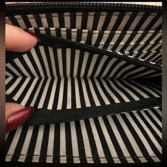 Betsey Johnson Glitter Striped/Lips Wallet with Cat Emblem - Picture 8 of 8